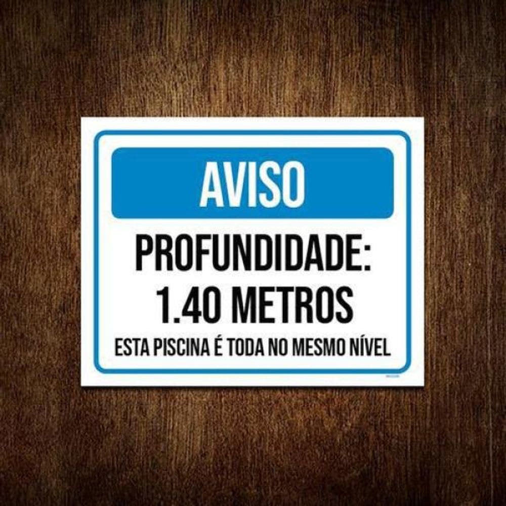 Kit 10 Placas Aviso Profundidade 1 40 Metros