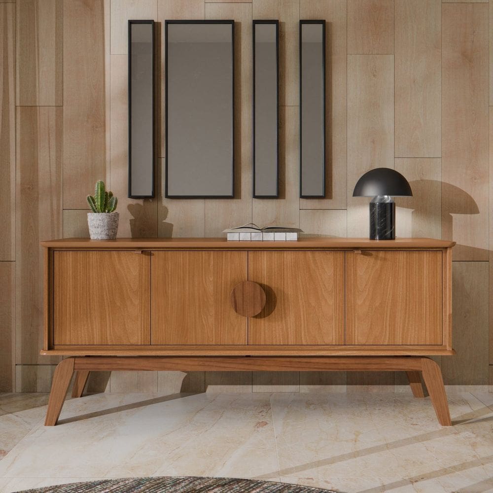 Buffet Aparador Paris 4 Portas 168cm Marrom