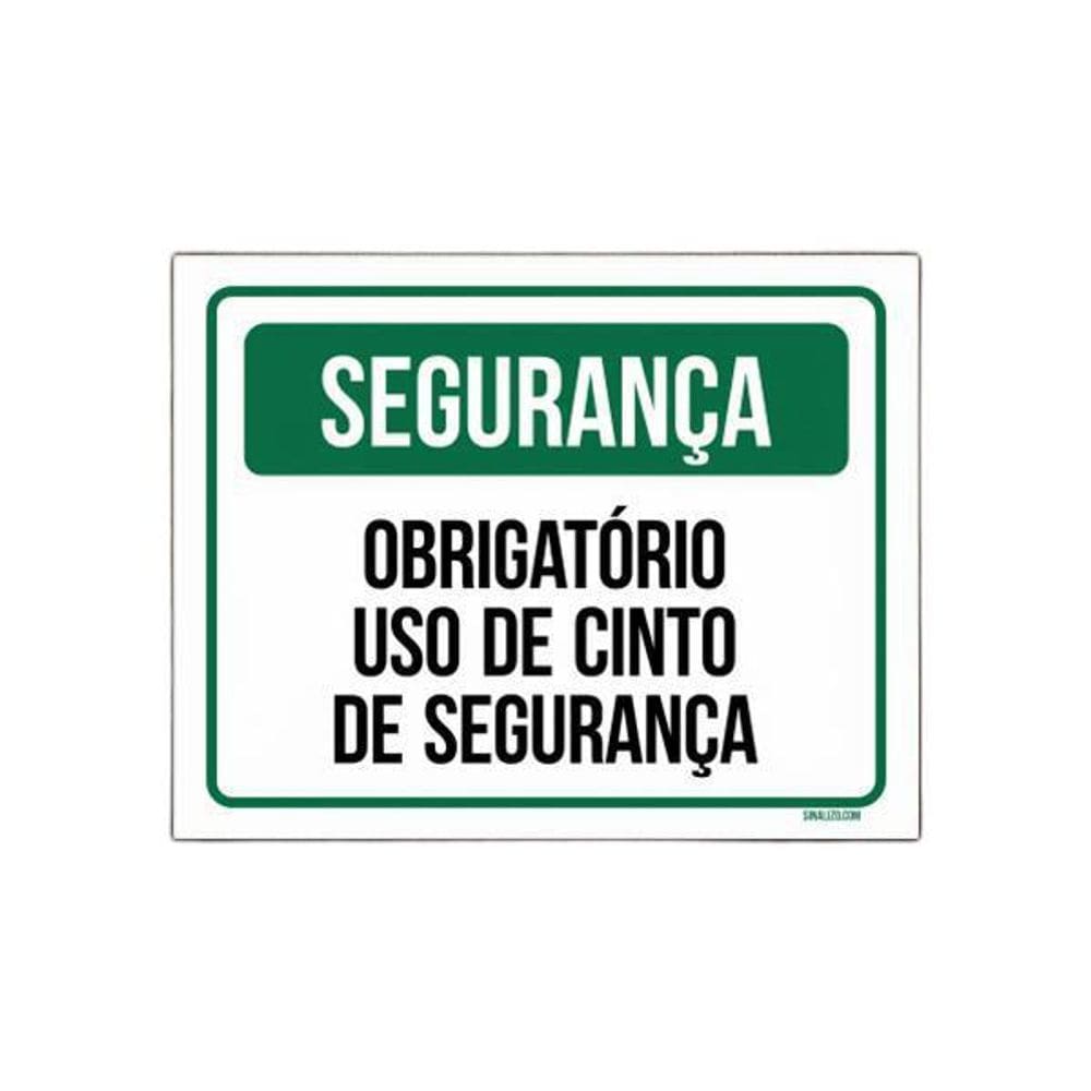 Placa - Obrigatório Uso De Cinto De Segurança 36X46