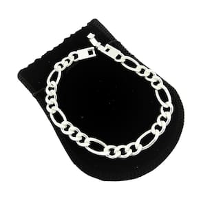 Pulseira Masculina 19Cm 7Mm Largura Folheada Prata Pl201