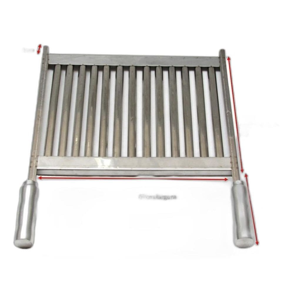 Grelha Uruguaia Inox Parrilha Churrasco 67X40Cm Premoldada