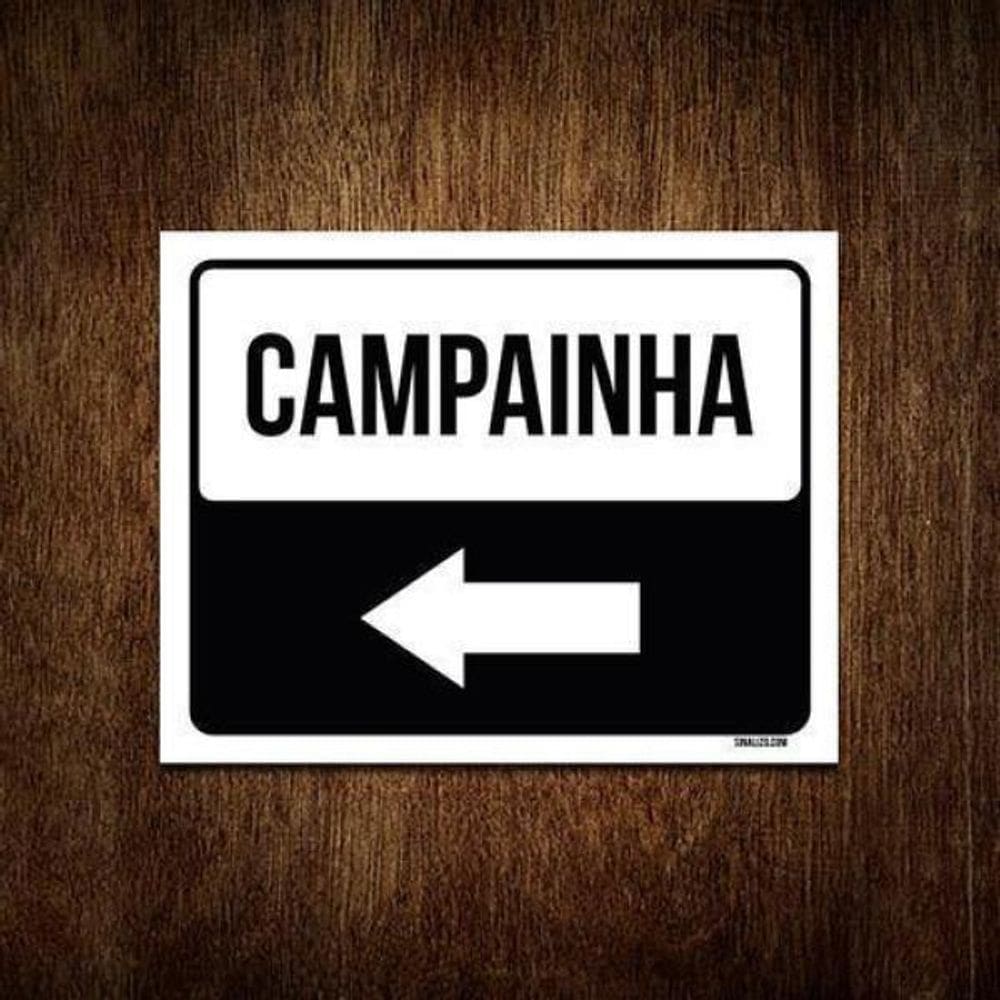 Placa Sinalização Campainha Lado Esquerdo 27X35