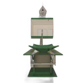 Gabinete De Vidro 45Cm Iq Inox Com Cuba Quadrada - Verde