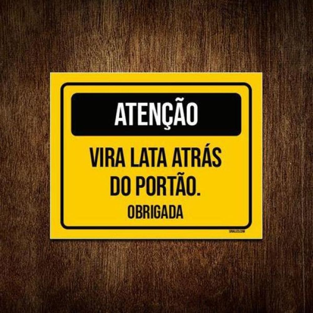 Placa Sinalização - Atenção Vira Lata Atrás Do Portão 36X46