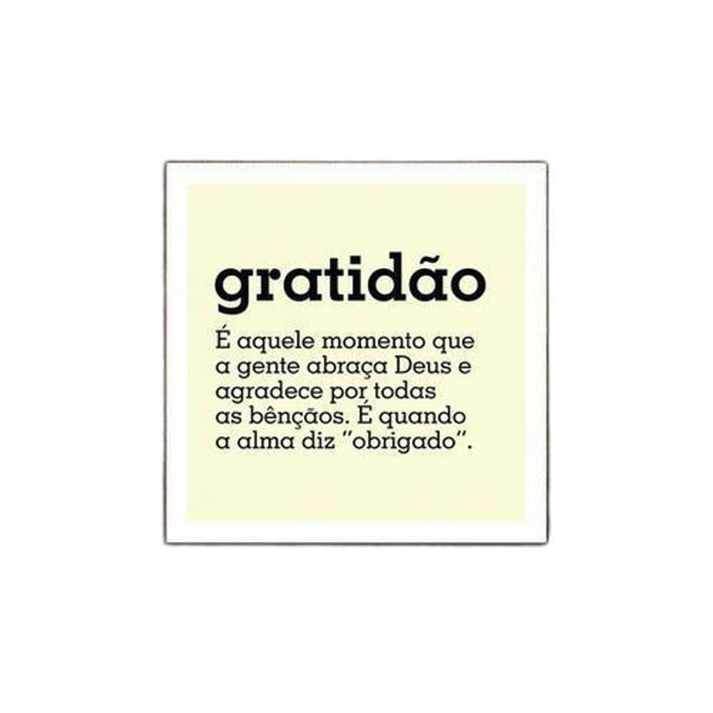 Placa Decorativa - Significado De Gratidão 36X36