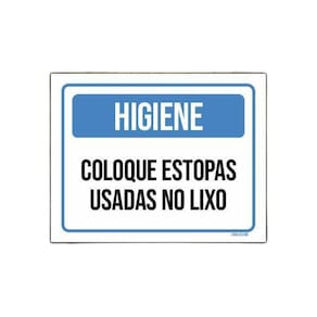 Placa Higiene Coloque Estopas Usadas No Lixo 36X46