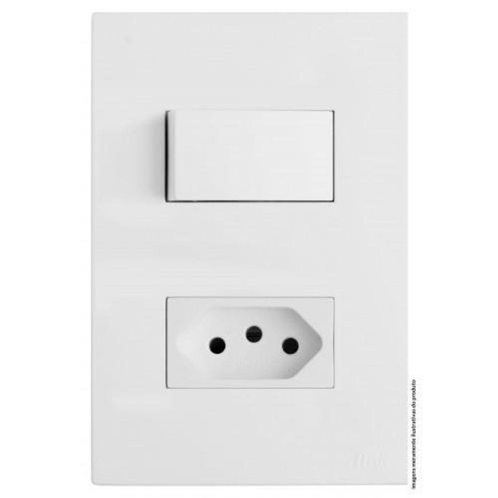 Conjunto Interruptor Simples Tomada 20A 4X2 Brs12214-9Br