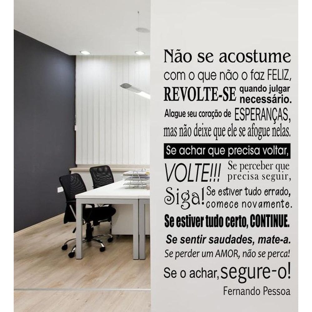 Adesivo Decorativo De Parede Frase Não Se Acostume