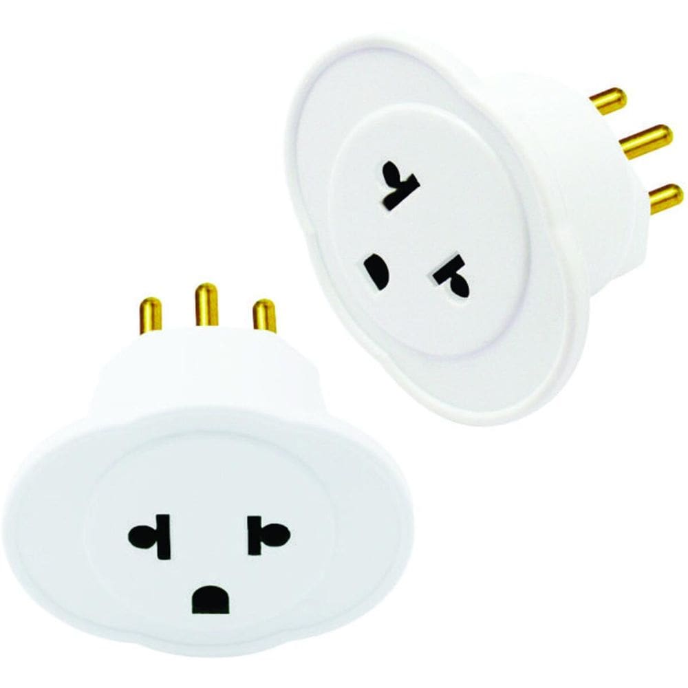 Plugue Adaptador Branco 10A 2 P+T Maciços Radial 20 Peças
