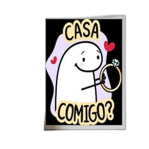 Quadro Pedido Casamento Casa Comigo 45X34Cm - Com Vidro