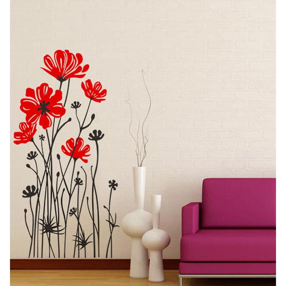 Adesivo de Parede Floral 100x51cm - Fácil Aplicação