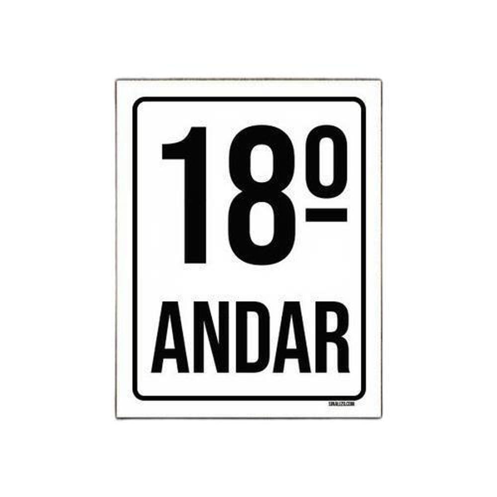 Kit 10 Placas Sinalização Ambiente Identificação 18º Andar