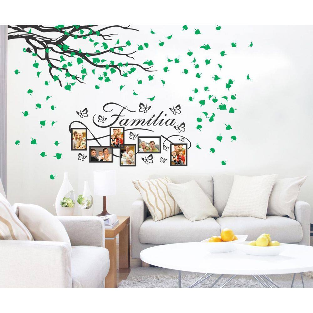 Adesivo Decorativo Para Fotos Família e Árvore com Folhas
