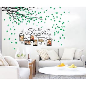 Adesivo Decorativo Para Fotos Família e Árvore com Folhas