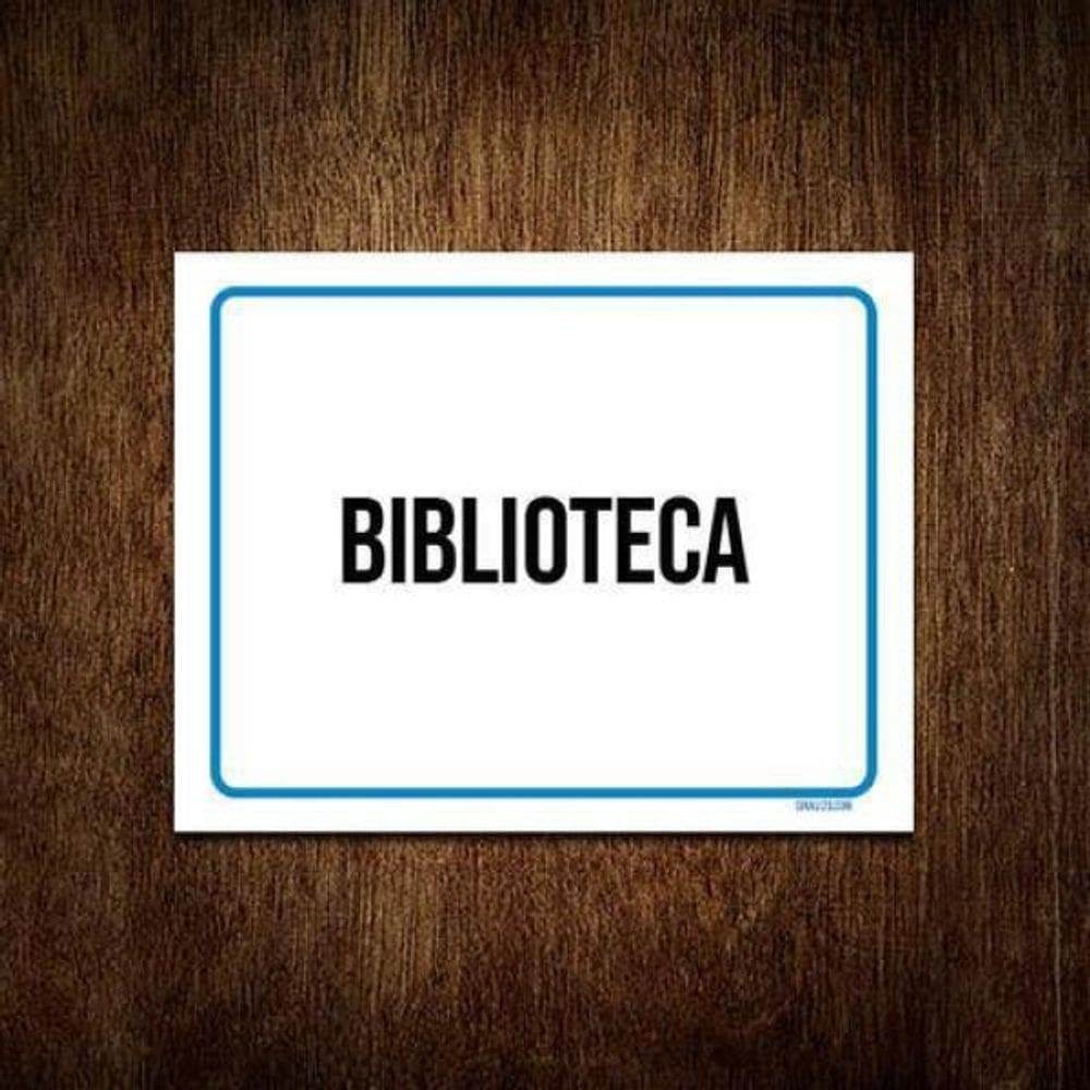 Kit 5 Placas Ambiente Sinalização Setor Biblioteca