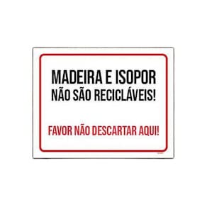 Placa Madeira Isopor Não São Recicláveis 18x23cm 10un