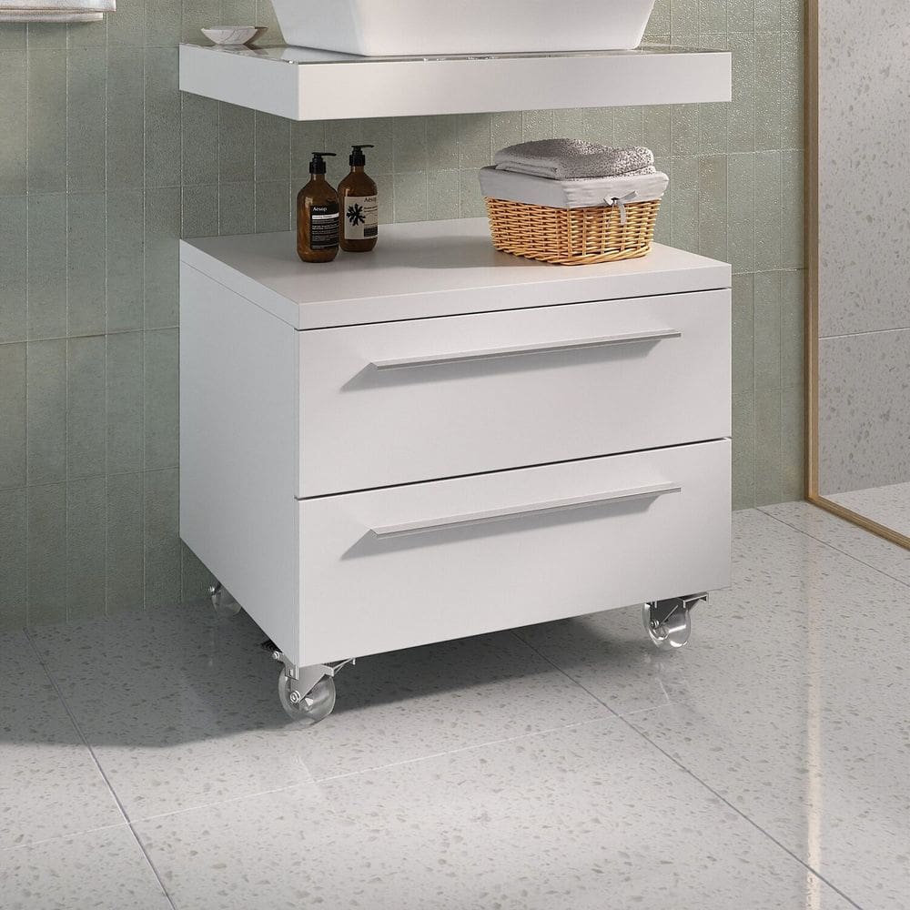 Gaveteiro para Banheiro com Rodízios Yes 60cm Branco