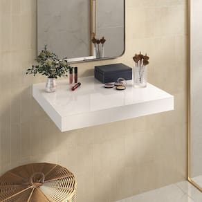 Prateleira Yes 60 Cm com Tampo de Vidro Branco