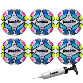 Bola de futsal Franklin Sports, tamanho oficial, pacote 4-6 com bomba