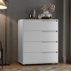 Cômoda em Mdf com 4 Gavetas 80cm X 104cm X 45cm Monet Branco