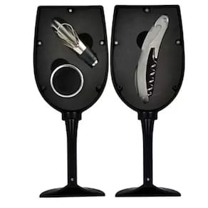 Kit Vinho 3pçs Taça Plástico e Aço Inox CK6472 - Clink
