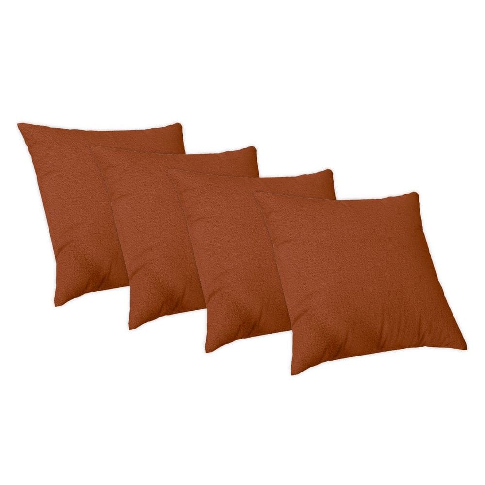 Jogo 4 Capas De Almofada 50 x 50cm Para Sofá Capri Luxo Terracota