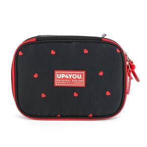 Estojo Box Baú Up4You Larissa Manoela Corações Preto Luxcel