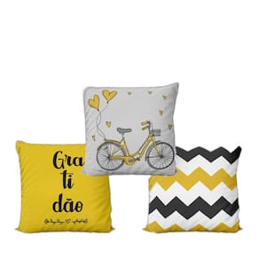Almofadas Amarelas Decorativas E Geométricas Para Sala 40X40