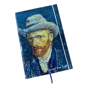 Caderno Sketchbook Grande Capa Auto Retrato De Van Gogh 21x14cm Miolo Com Pauta Para Escrever