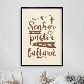 Quadro O Senhor É Meu Pastor - Marrom 24X18Cm