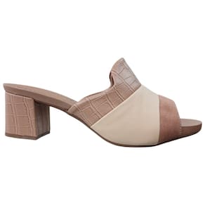 Tamanco Salto Grosso Piccadilly 562028 Feminino - Bege