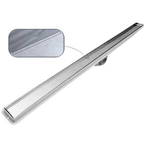 Ralo Linear Banheiro Invisível 5x80 Oculto Coletor Branco Saídas 40mm com Tela (5cm x 80cm)