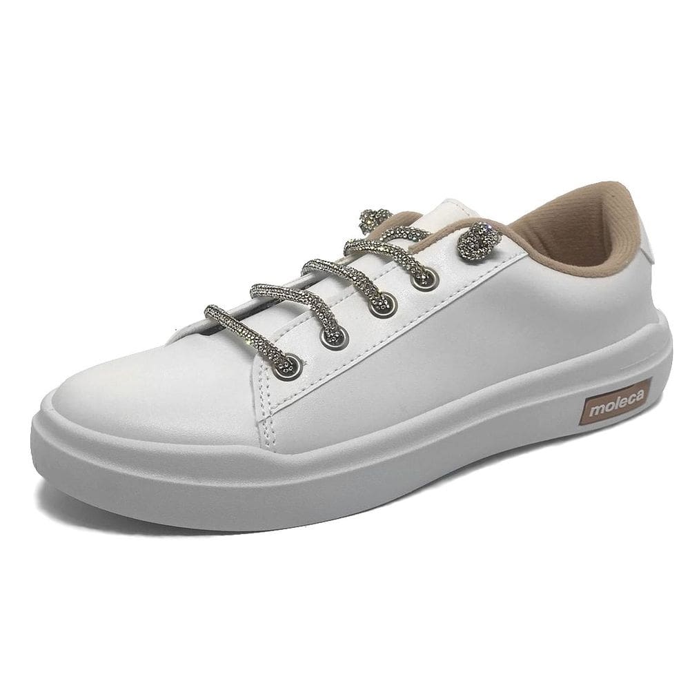 Tênis Feminino Conforto Casual Strass Brilho Moleca 5750.113