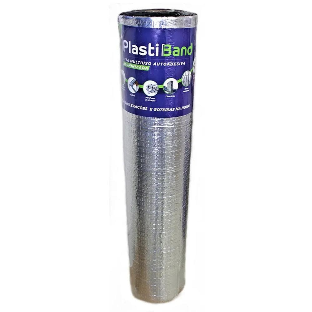 Fita Manta Asfáltica Aluminizada 10Mx60Cm Plastband Dplastic