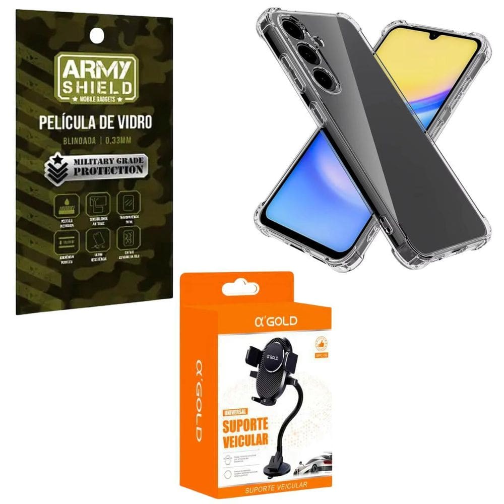 Capa Transparente Para Galaxy S24Fe + Suporte Ventosa + Pel