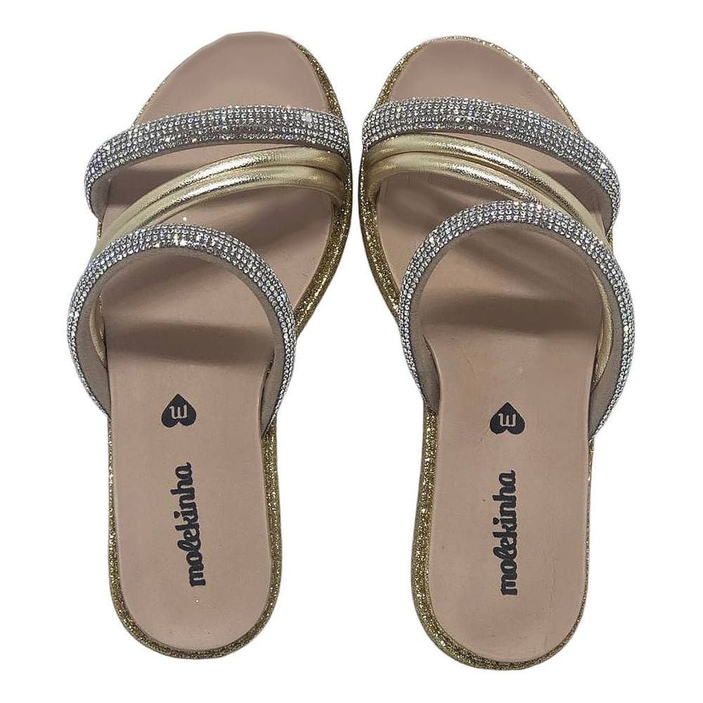 Chinelo Infantil Menina Facil Calce Brilhante Molekinha