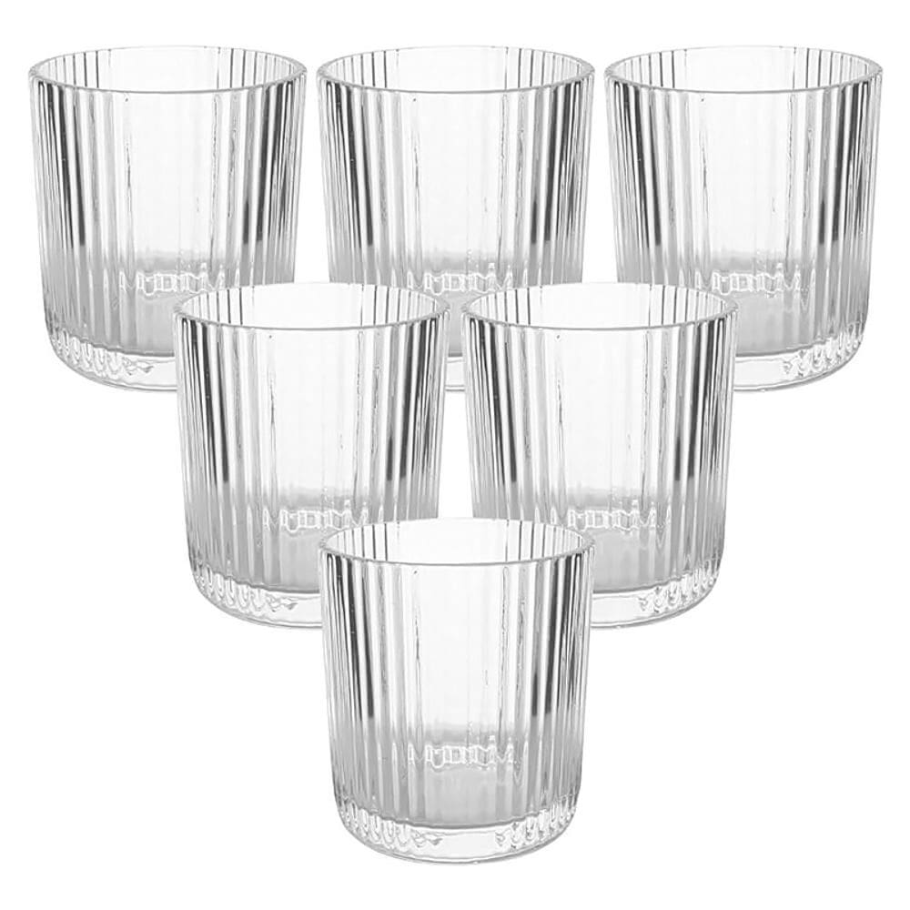 Conjunto de 6 Copos Baixo Graffiato Transparente 256ml CPBX056TR - Hauskraft