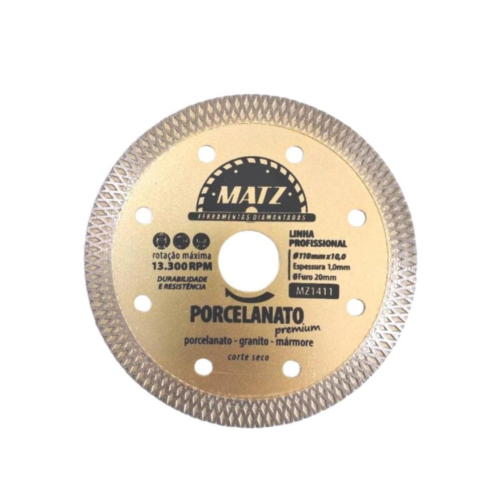 Disco Corte Turbo Porcelanato Premium 10Mm 110X20Mm Matz