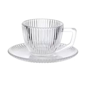 Conjunto 6 Xícaras de Café com Pires Graffiato 90ml Transparente JGXC084 - Hauskraft