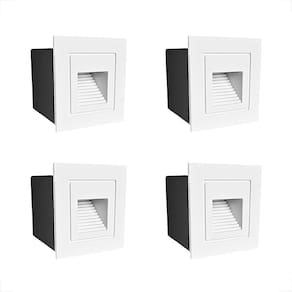Kit 4 Balizador Branco Para Embutir Parede Mini Muro Lup75