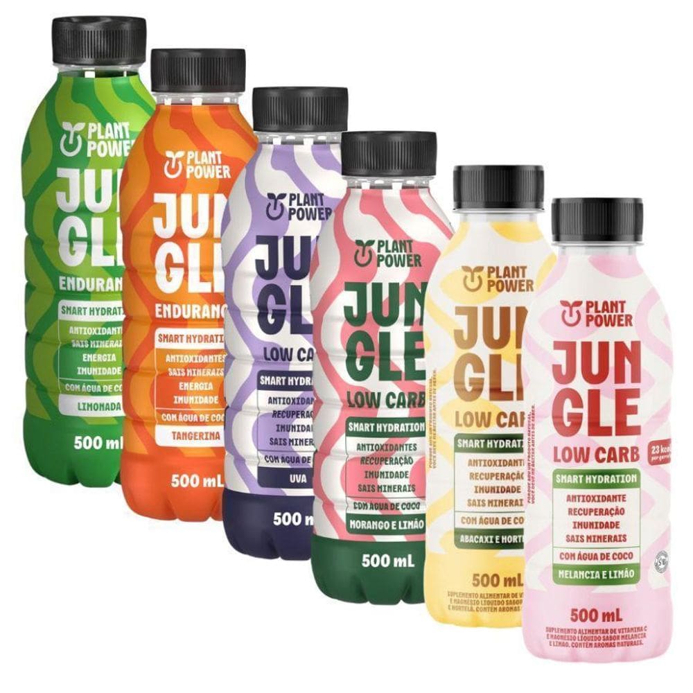 6 Jungle Isotônicos Zero Açúcar Vegano 500Ml Sabores