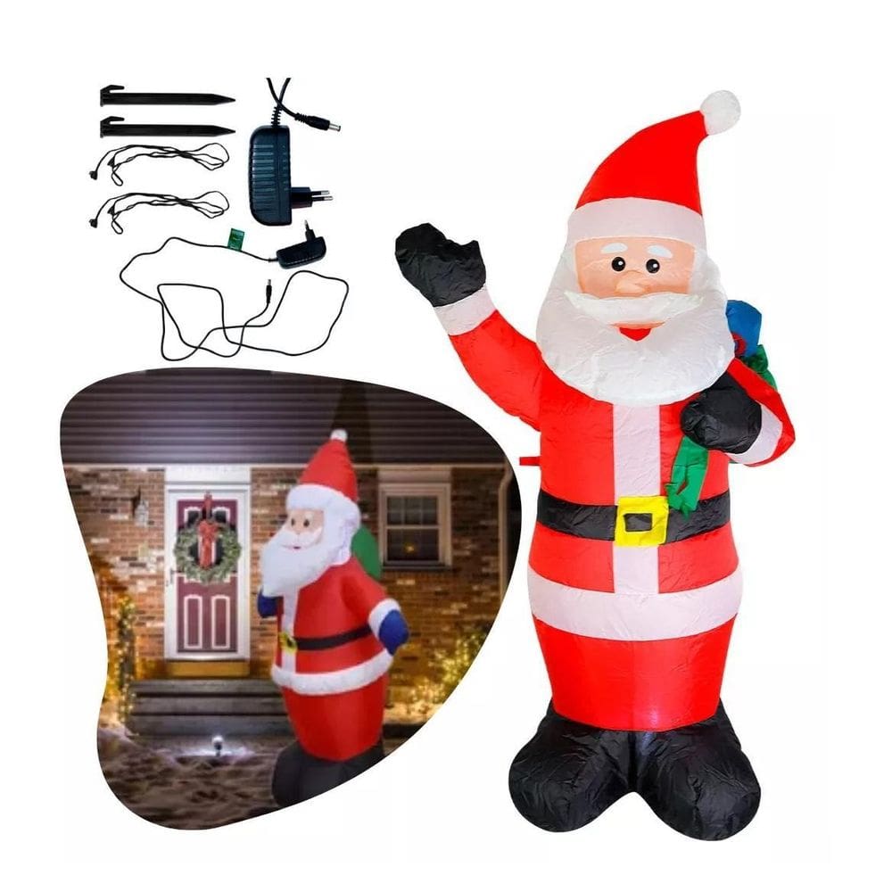 Papai Noel Inflável Decoração Para Natal Bivolt 1.30 Metros