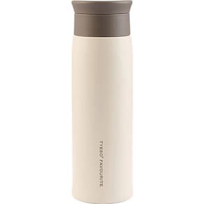 Copo Térmico Aço Inox com Tampa 500ml Bege TOP1128 - DL Festas