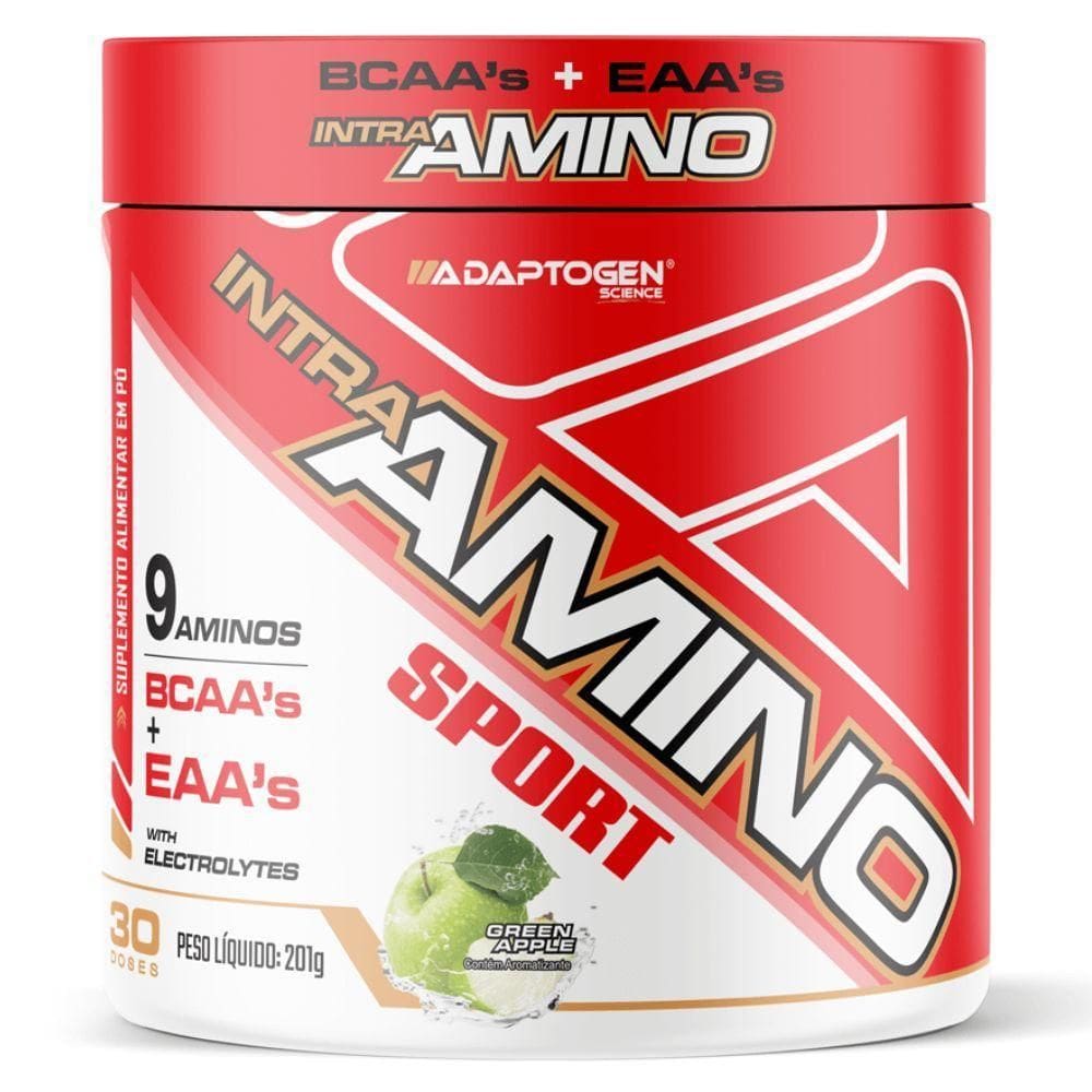 Pre Treino Eaa 9 Aminoacidos Bcaa Maça Verde 201G Adaptogen