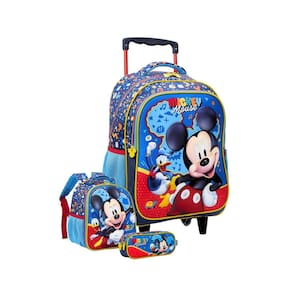 Kit Escolar Mochila Rodinha+Lancheira+Estojo Mickey Mouse