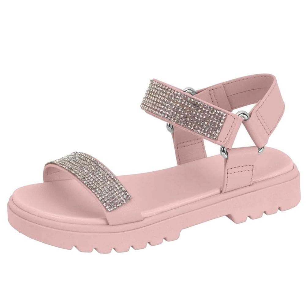 Sandália Infantil Menina Moderna Casual Strass Molekinha