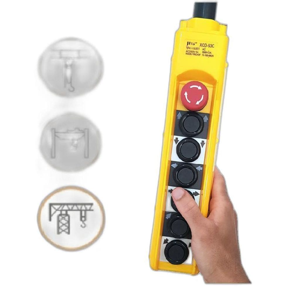 Botoeira Pendente 6 Botões + Emergência 5A/250Vca Ip65