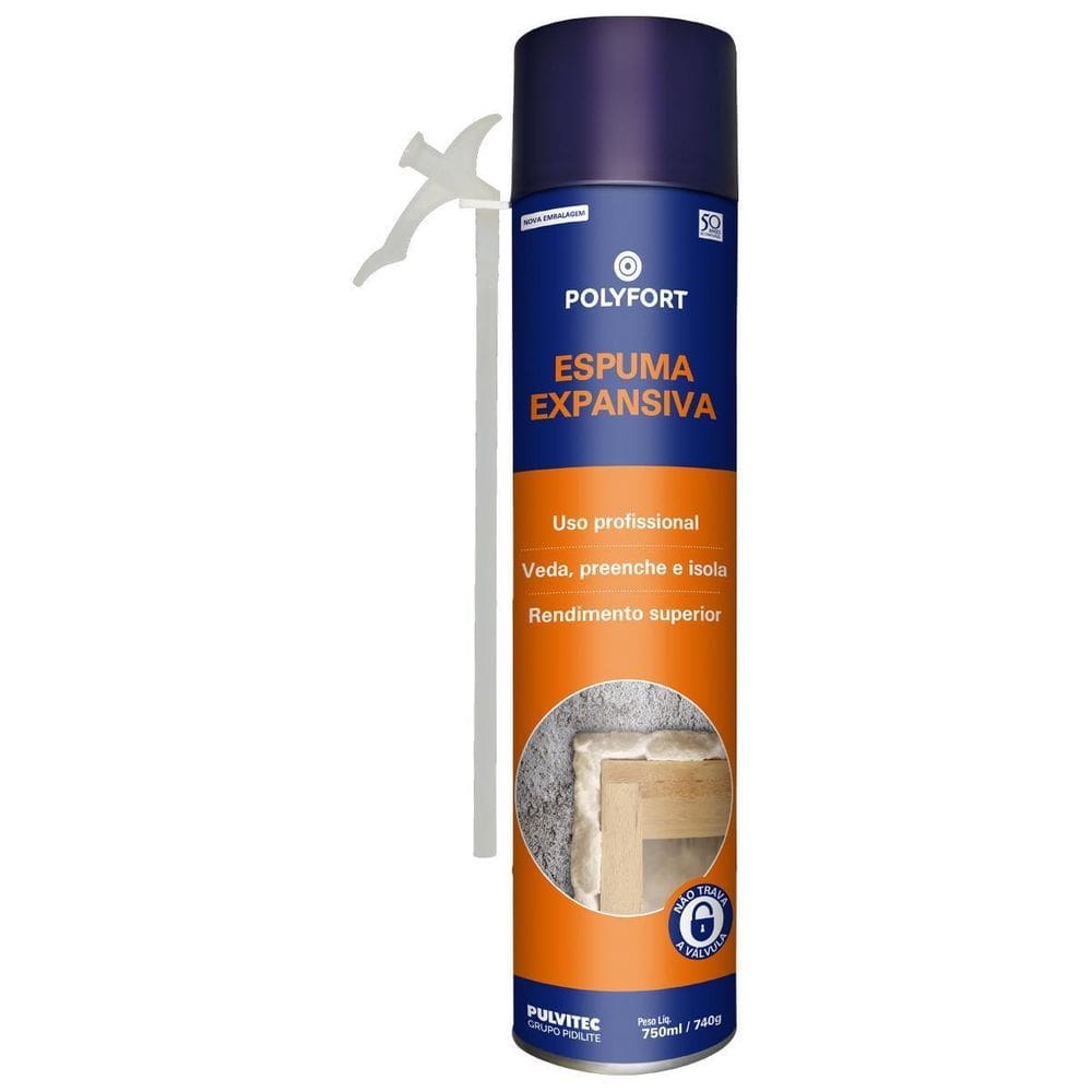 Espuma Expansiva Poliuretano Polyfort 750Ml Qa006 - Pulvitec