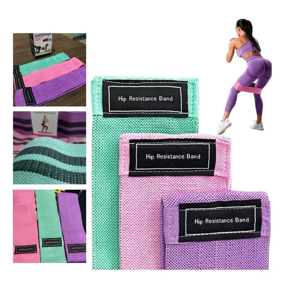 Kit 3 Faixas Elásticas Exercícios Pilates Yoga Musculação