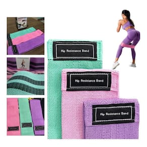 Kit 3 Faixas Elásticas Exercícios Pilates Yoga Musculação